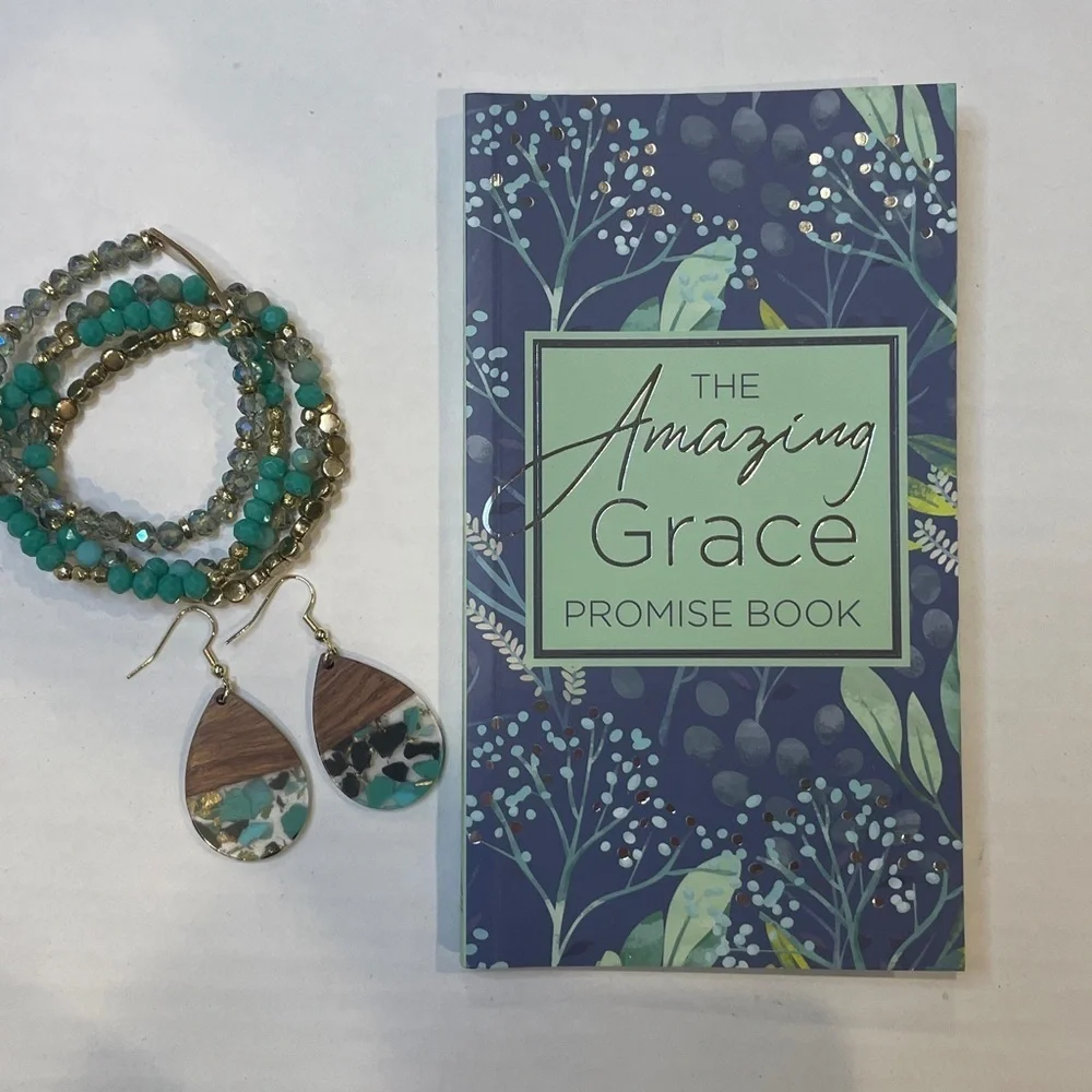 Amazing Grace Faith Based Promise Book with Jewelry Bundle Inspirational Gift